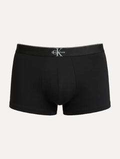 Cueca Calvin Klein Low Rise Trunk Cotton New Re Issue Blue Logo Preta