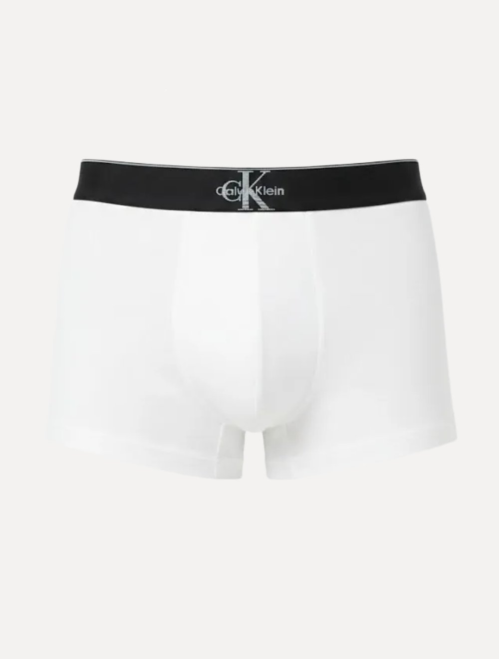 Cueca Calvin Klein Low Rise Trunk Cotton New Re Issue Blue Logo Branca