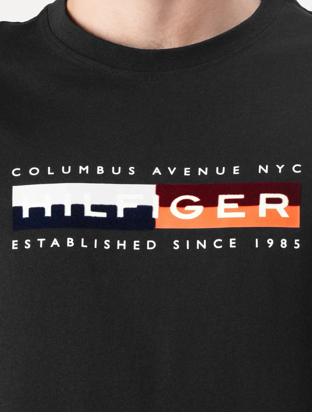 Camiseta Tommy Hilfiger Masculina Colour Block Graphic Preta