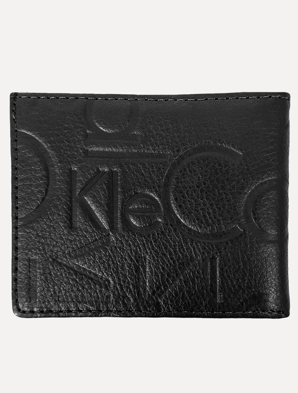 Carteira Calvin Klein Couro Logo Print Large Texture Preta