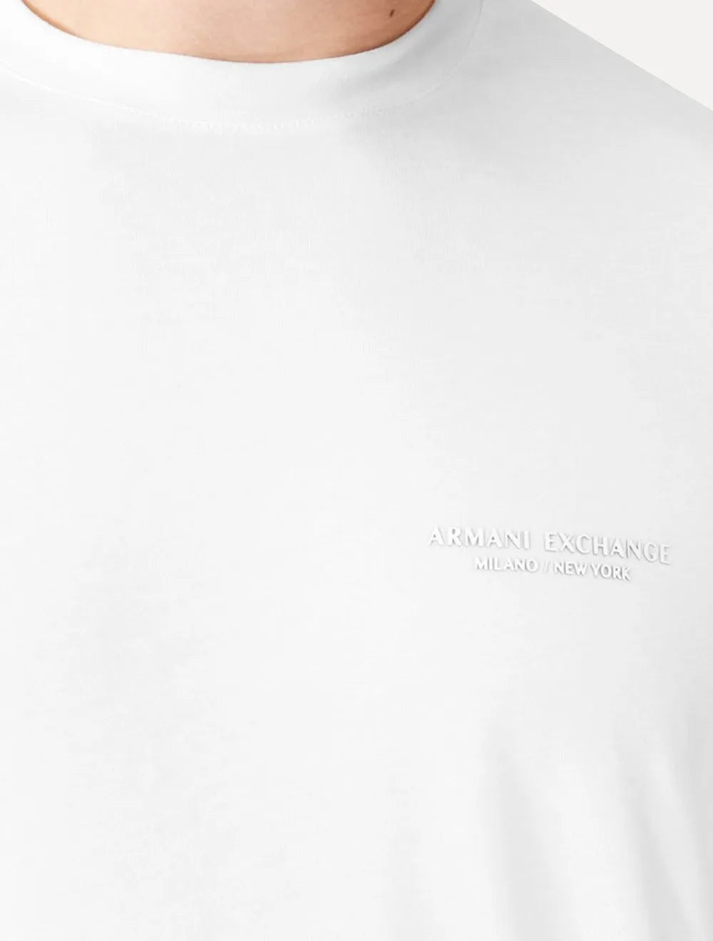 Camiseta Armani Exchange Masculina Milano New York Logo Branca