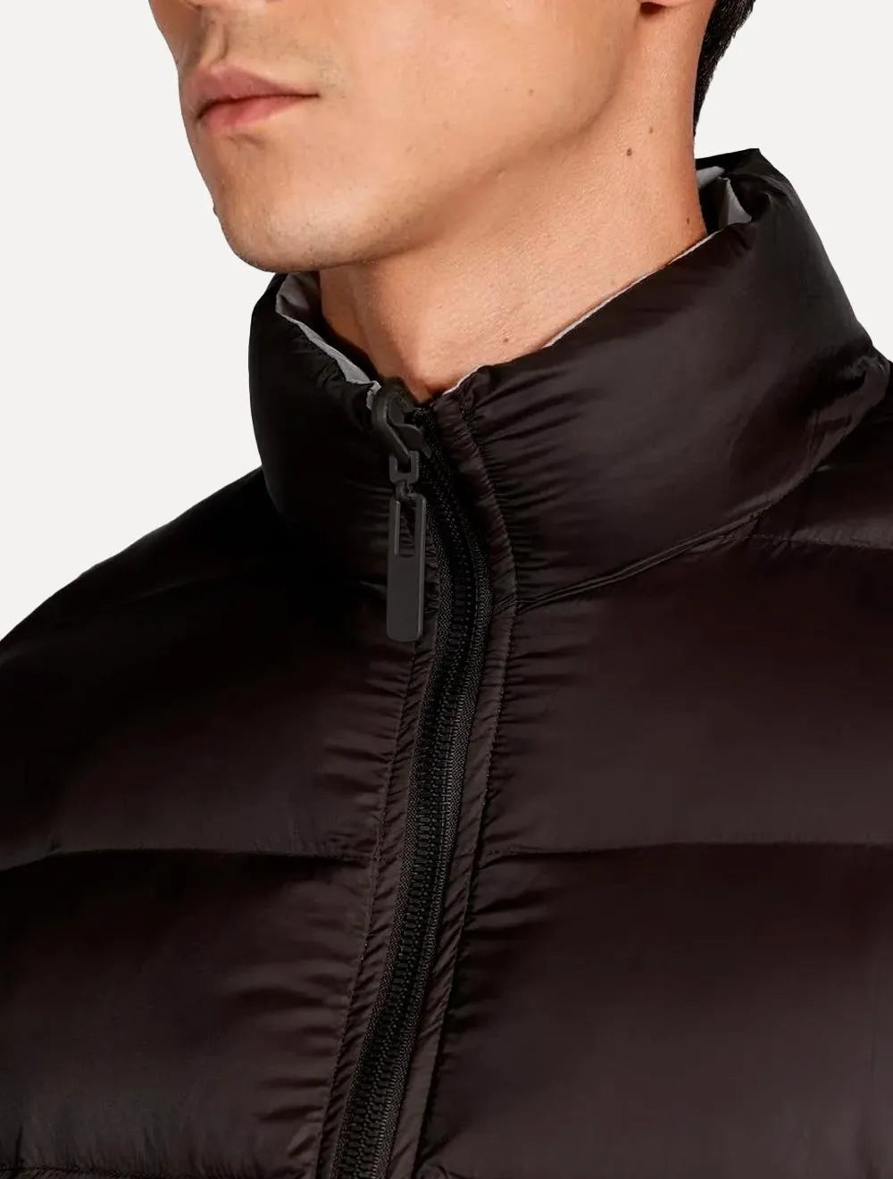 Jaqueta Aramis Masculina Nylon Dupla Face Brown Puffer Cinza