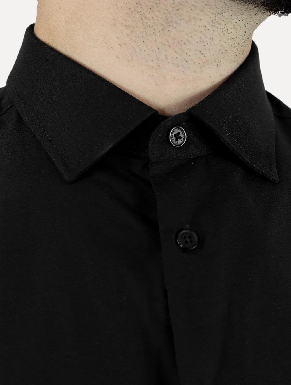Camisa Dudalina Masculina Slim Tricoline Lisa Preta