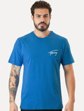 Camiseta Tommy Jeans Masculina Embroidered Signature Azul