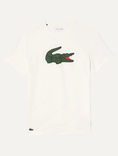 Camiseta Lacoste Masculina Regular Sport Dry Print Croco Branca