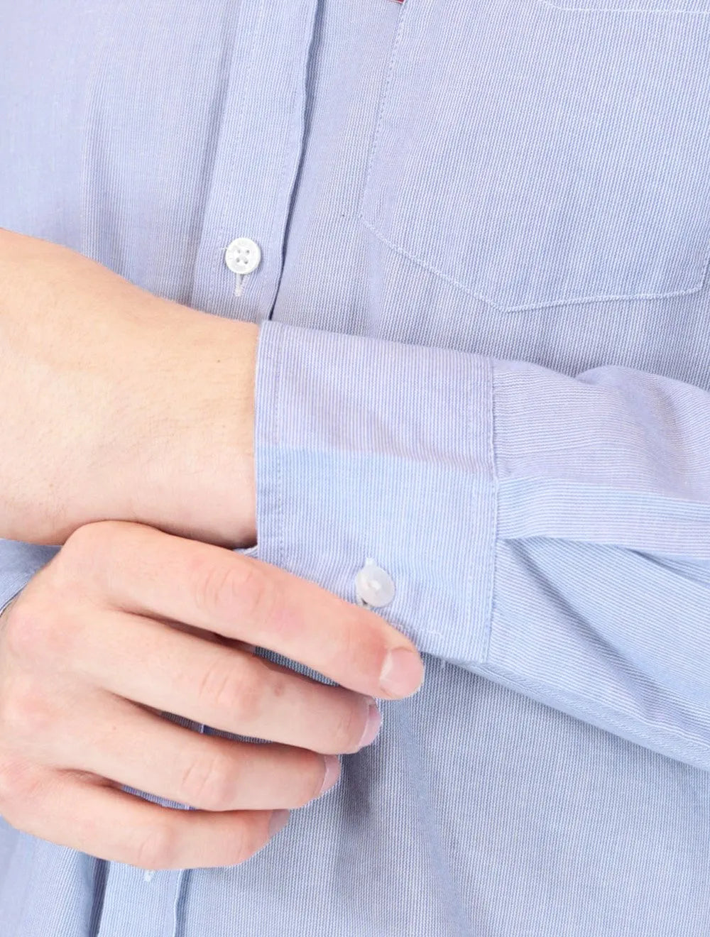 Camisa Levis Relaxed Oxford Authentic Button Down Listrada Azul Claro