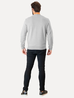 Moletom Lacoste Masculino Crewneck Croco Cinza Mescla
