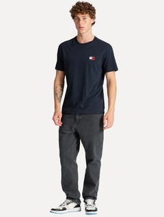 Camiseta Tommy Hilfiger Masculina Regular Badge Logo Tee Azul Marinho