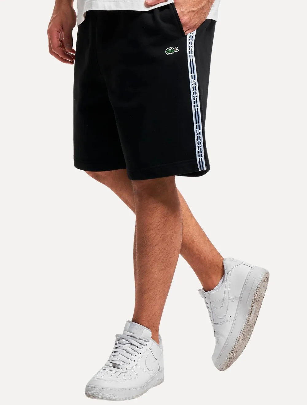 Bermuda Lacoste Masculina Moletom Sash Striped Preta