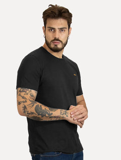 Camiseta Colcci Masculina Back To Basics Orange Logo Preta
