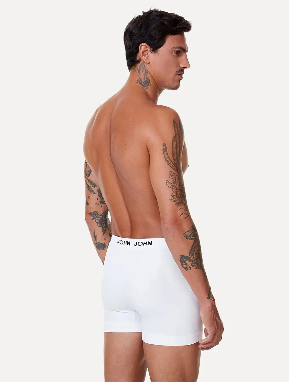 Cueca John John Boxer Poliamida Branca Pack 3UN