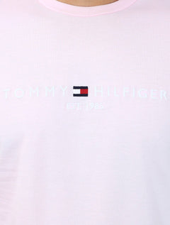 Camiseta Tommy Hilfiger Masculina Core Logo Tee Rosa Claro