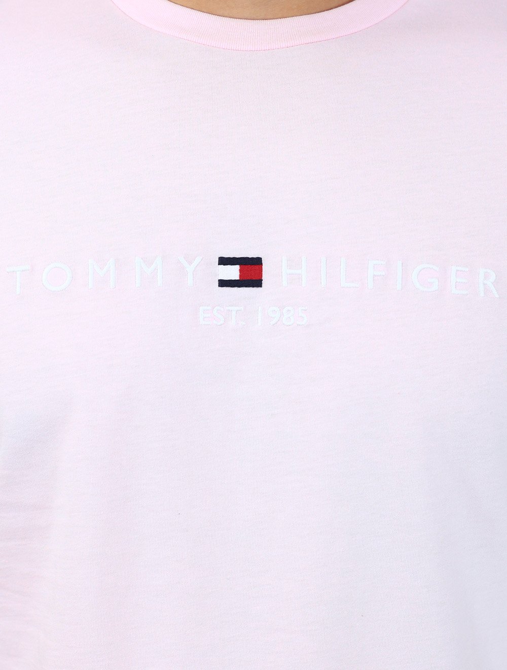 Camiseta Tommy Hilfiger Masculina Core Logo Tee Rosa Claro