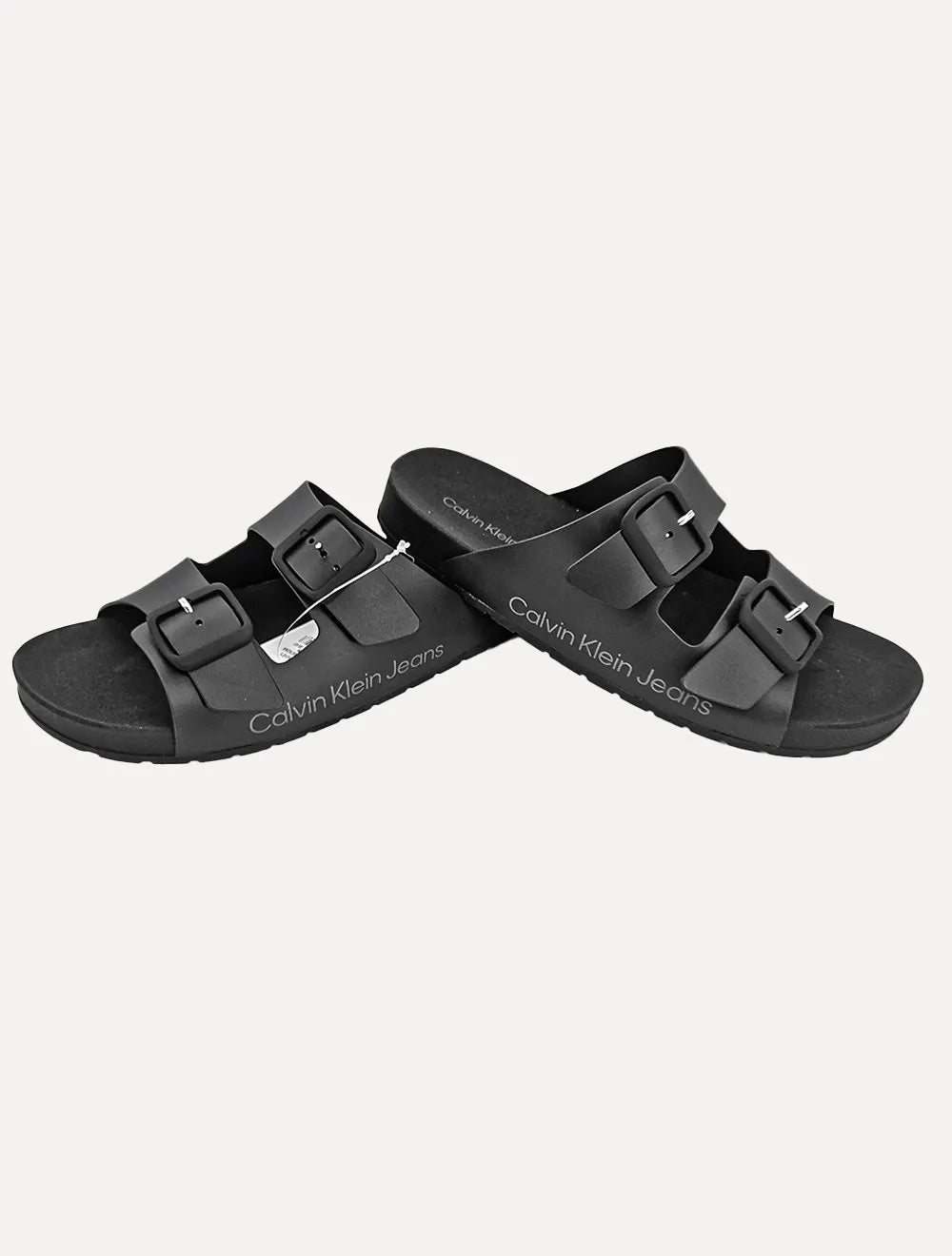 Chinelo Calvin Klein Jeans Slide Duas Fivelas Preto
