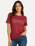 Camiseta Guess Feminina Los Angeles White Line Logo Vermelha
