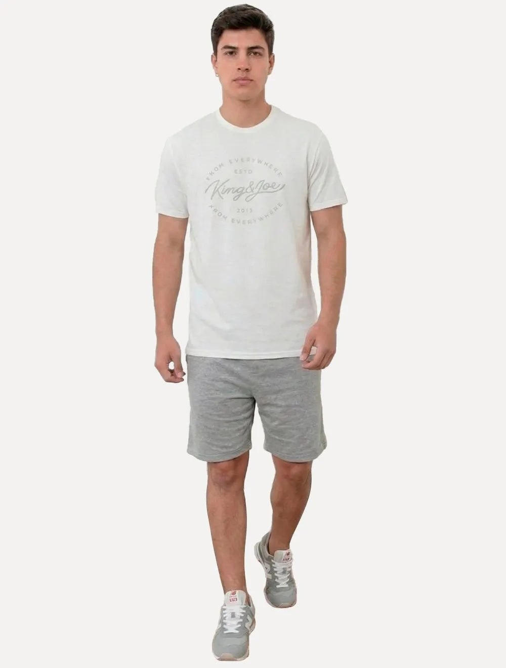Camiseta King & Joe Masculina Signature Circle Estd 2013 Off White