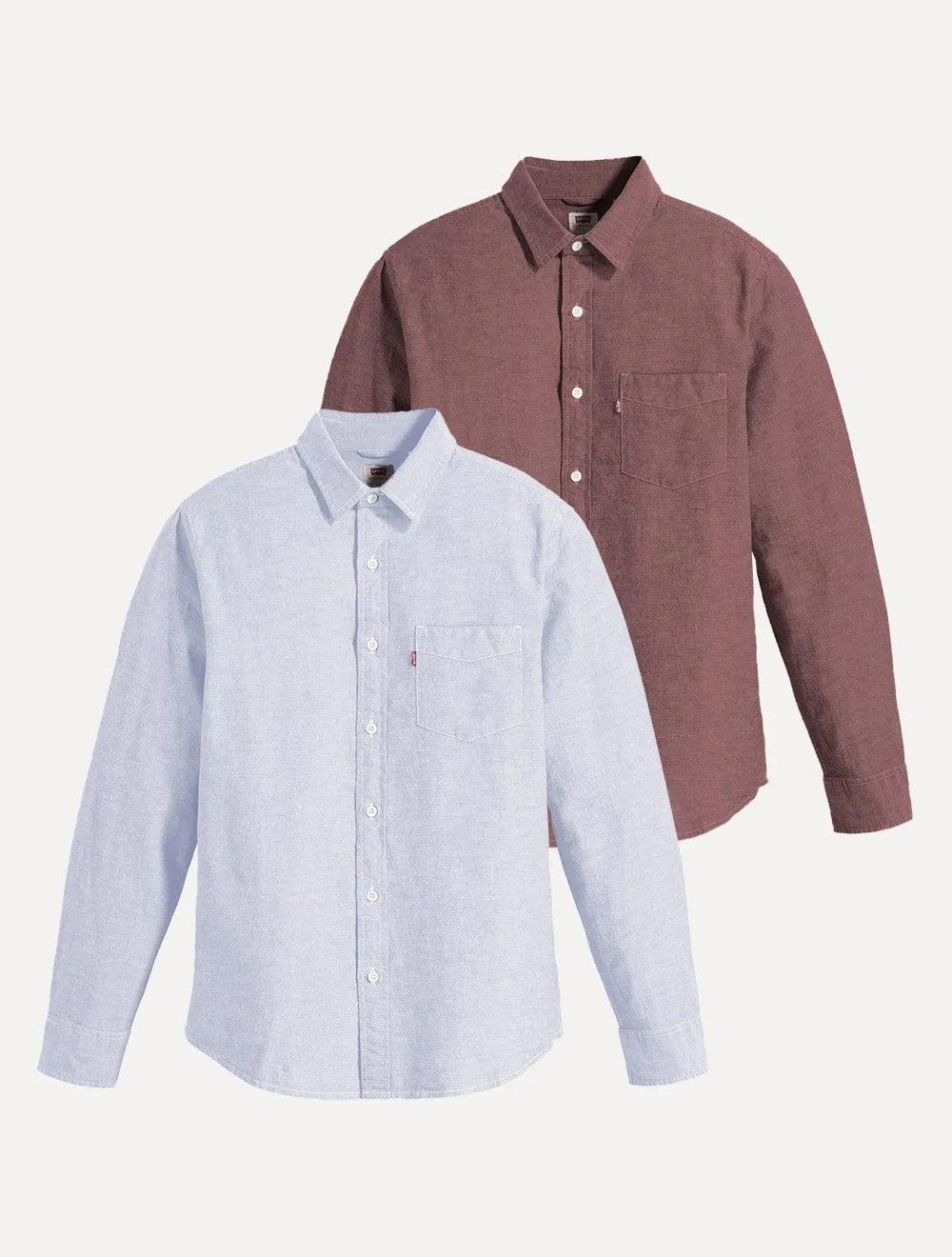 Kit Camisas Levis | Masculina Standard One Pocket Bordô/Azul Claro