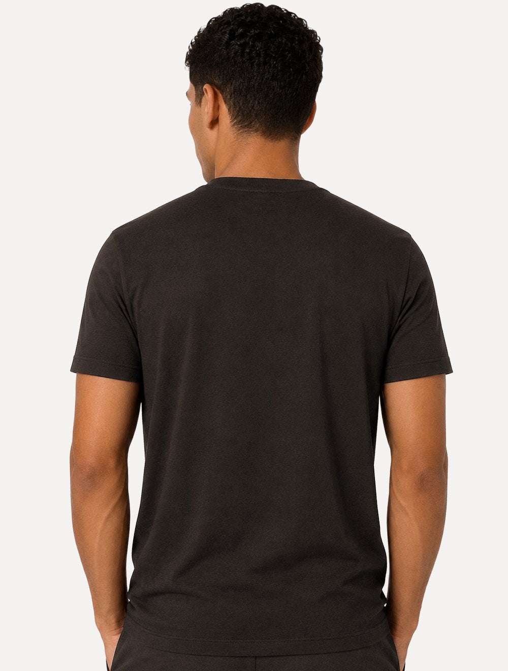 Camiseta Individual Masculina Comfort Pima Soft Touch Logo Marrom Escuro