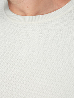 Camiseta Dixen Masculina Tricot Manga Curta Gola Careca Textura Branco