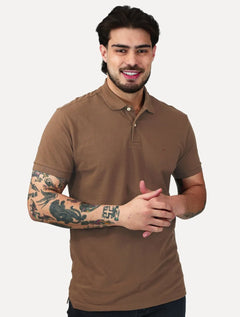Polo Aramis Masculina Basic Piquet Mono Marrom