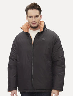 Jaqueta Calvin Klein Jeans Dupla Face Puffer Reversible 90's Laranja/Preta