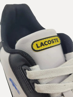 Tênis Lacoste Masculino T-Clip Leather Colour Contrast Trainers Branco/Preto