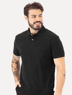 Polo Aramis Masculina Piquet Basic Mono Preta