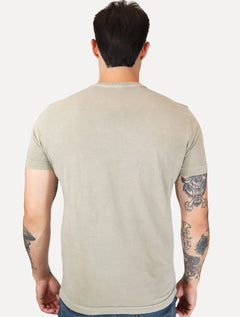Camiseta King & Joe Masculina Signature Circle Estonada Peito Areia