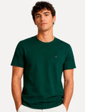 Camiseta Tommy Hilfiger Masculina Slim Fit Essential Stretch Verde Escuro