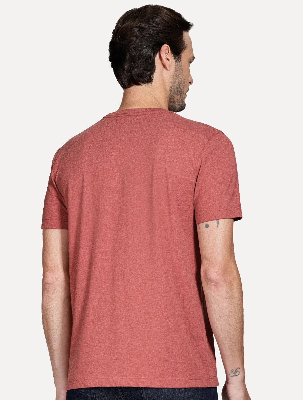 Camiseta Aramis Masculina Basic Lisa Mono Logo Vermelha Mescla