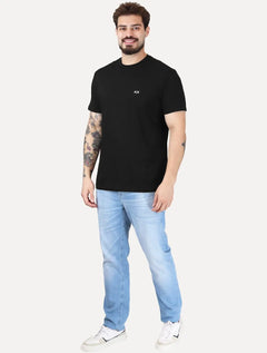 Camiseta Armani Exchange Masculina Regular Embroidery AX Logo Preta