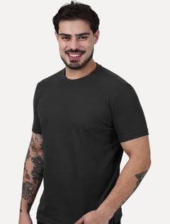 Camiseta King & Joe Masculina Slim Textura Tricot Chumbo