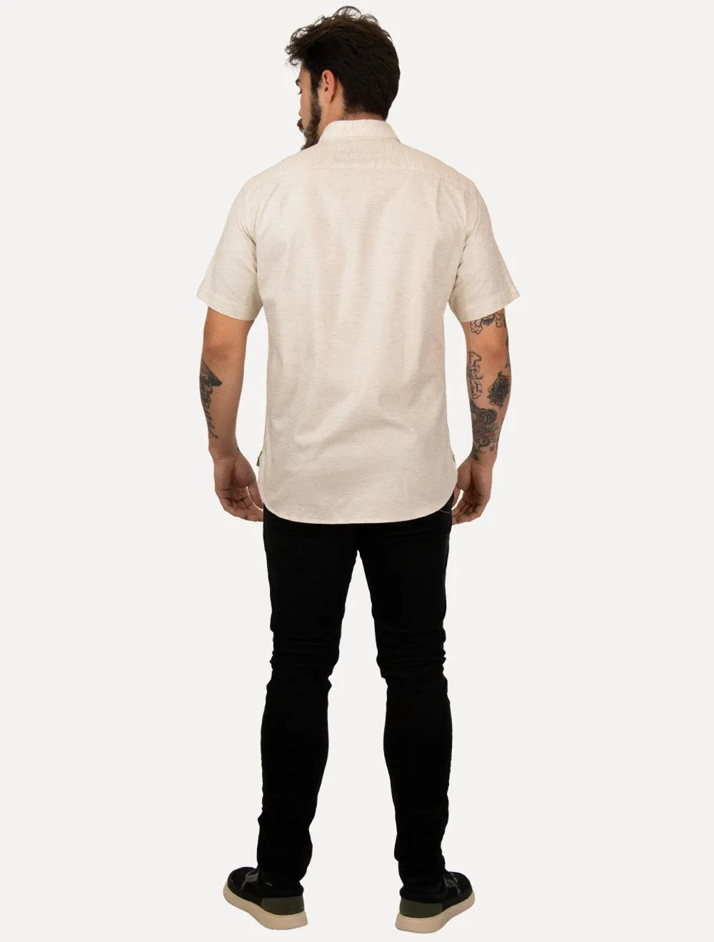Camisa Dudalina Masculina Comfort Superfine Cotton Areia Mescla
