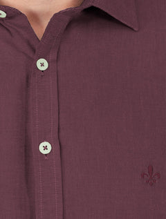 Camisa Dudalina Masculina Slim Fit Superfine Cotton Vinho