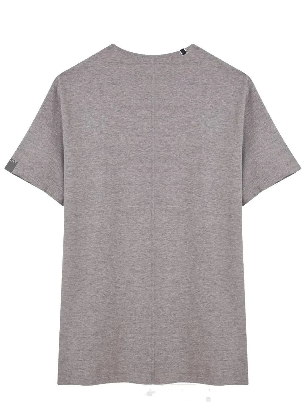 Camiseta Replay Masculina Basic Embroidered Logo Cinza Mescla