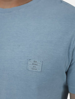 Camiseta Ellus Masculina Cotton Washed Origin. Classic Azul Claro
