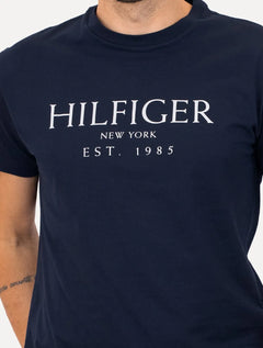 Camiseta Tommy Hilfiger Masculina Big Logo Est.1985 Azul Marinho