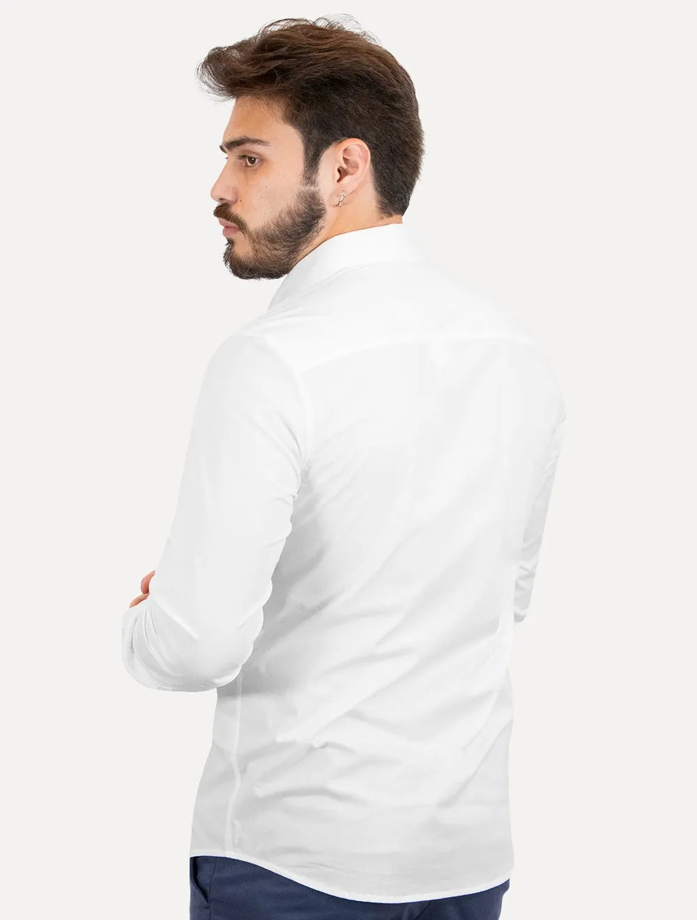 Camisa Ralph Lauren Masculina Slim Office Mono Stretch Branca