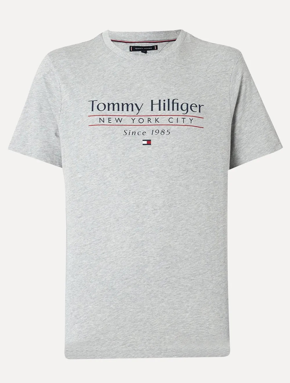 Camiseta Tommy Hilfiger Masculina Center Stack Cinza Mescla