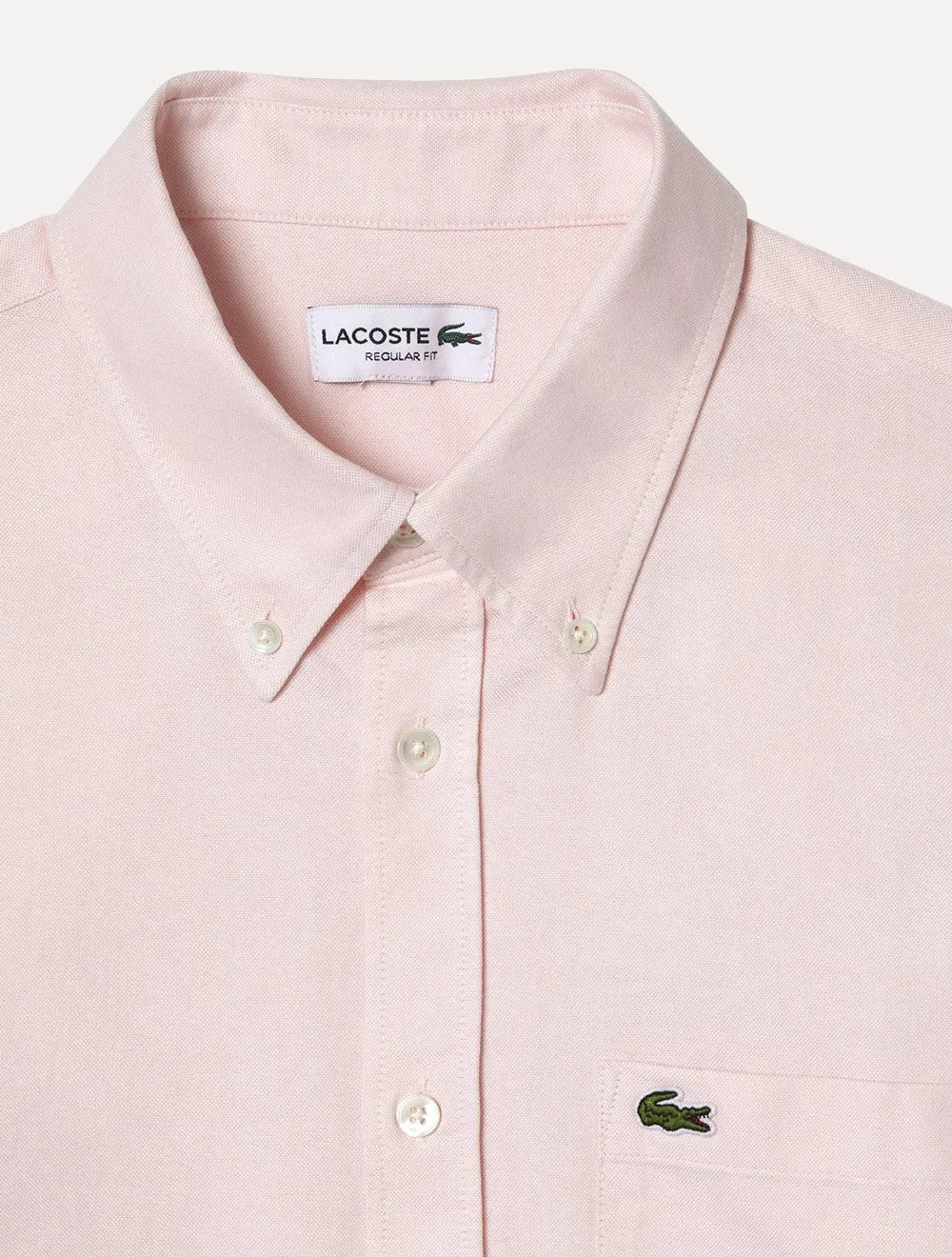 Camisa Lacoste Masculina Regular Fit Oxford Classic Rosa Claro
