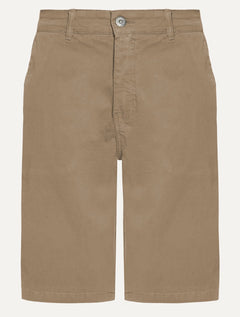 Bermuda Ellus Masculina Sarja Slim Color Twill Power Cáqui