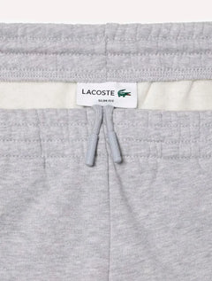 Calça Lacoste Masculina Slim Moletom Jogger Croco Cinza Mescla