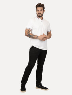 Polo Aramis Masculina Piquet Duo Frisos Branca