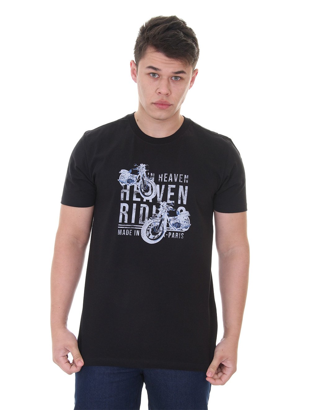 Camiseta John John Masculina Regular Moto Heaven Riders Preta