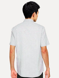 Camisa Aramis Masculina Manga Curta Slim Modal Boa Vista Cinza