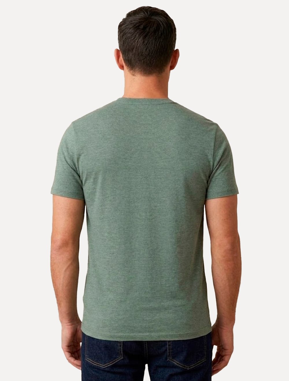 Camiseta Dudalina Regular Fit Textura Logo Verde Mescla