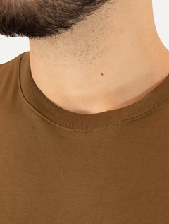 Camiseta Tommy Jeans Masculina Embroidered Signature Marrom