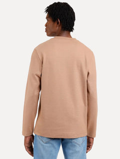 Blusa Aramis Masculina Regular Suedine Canelado Caqui