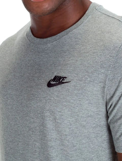 Camiseta Nike Masculina Sportswear Club Logo Cinza Mescla