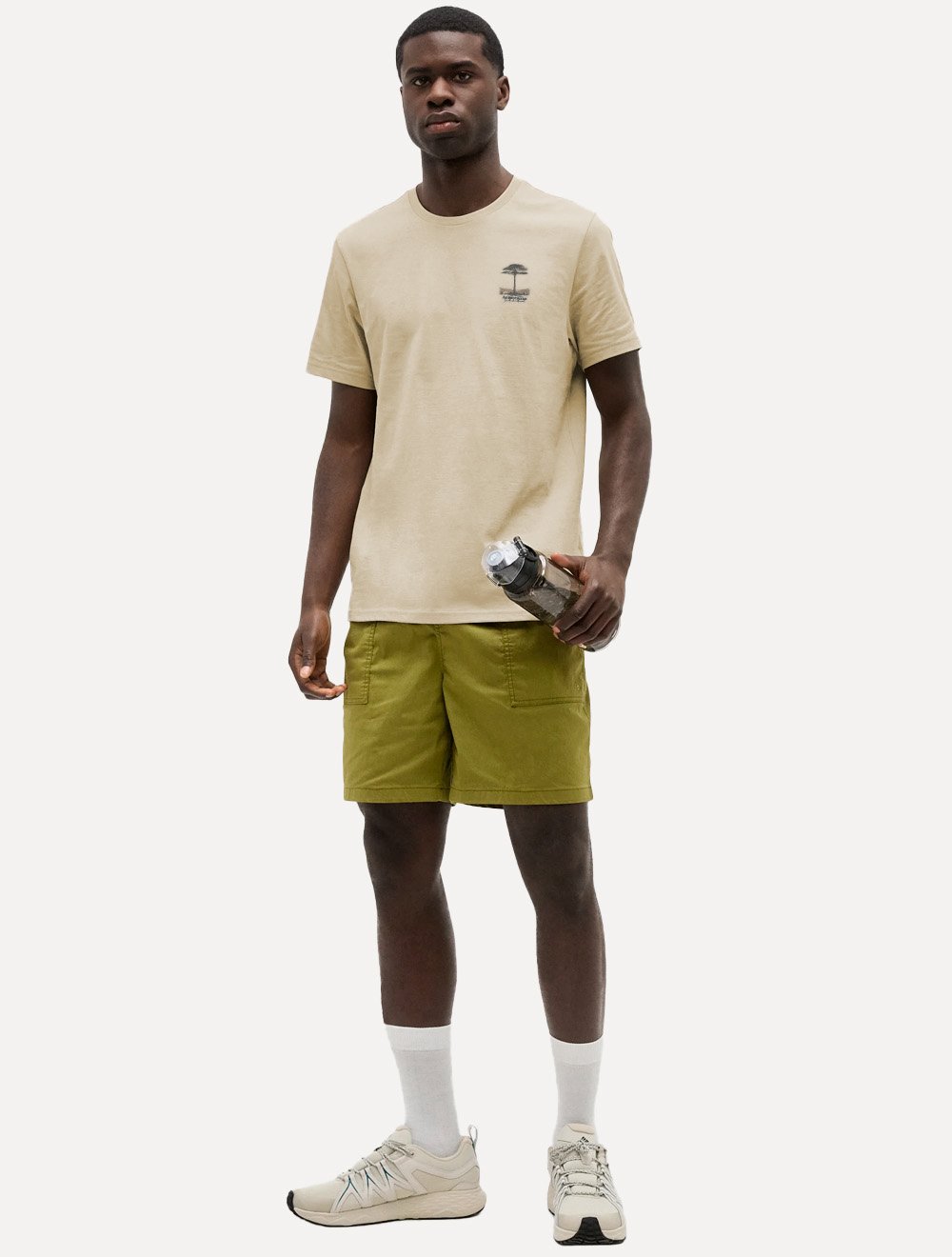 Camiseta Individual Masculina Slim Araucária Cáqui Médio
